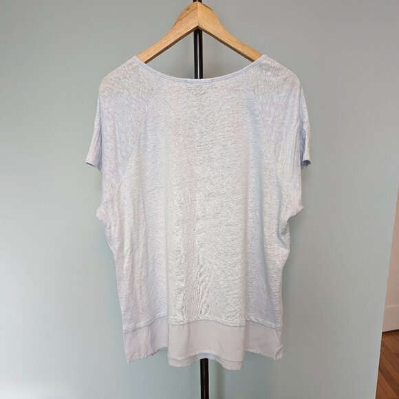 Lightweight Linen and Rayon Faux Layered Short Sleeved Top - Picture 3 of 10